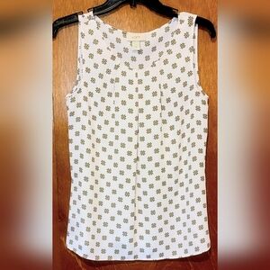 LOFT Pink Olive Green Floral Sleeveless Top, Size Small MINT CONDITION